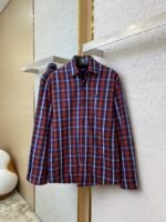 Balenciaga Red Check Cotton Sandwich Shirt Jacket - 图片 4