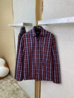 Balenciaga Red Check Cotton Sandwich Shirt Jacket - 图片 6