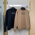 Gucci Logo Print Crew Neck Sweatshirt Khaki