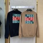 Gucci Logo Print Crew Neck Sweatshirt Black - 图片 2