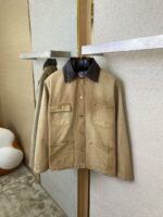 Prada 24SS Leather Collar workwear Jacket Coat Brown - 图片 7