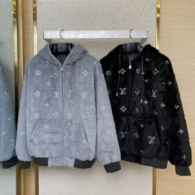 LV Full Star Rhinestone Zip-Up outerwear Black
