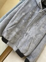 LV Full Star Rhinestone Zip-Up outerwear Grey - 图片 8