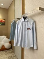 LV logo embroidered lapel shirt - 图片 3