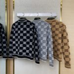 Gucci Shearling Jacquard Knit Cardigan Grey - 图片 2