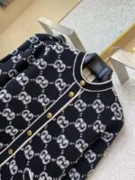 Gucci Shearling Jacquard Knit Cardigan Black - 图片 7