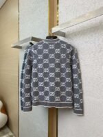 Gucci Shearling Jacquard Knit Cardigan Grey - 图片 6