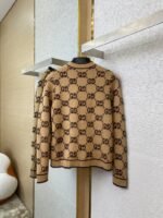 Gucci shearling jacquard knit cardigan khaki - 图片 6