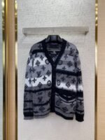 LV Old Flower Colour Block Mohair Cardigan