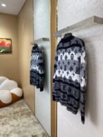 LV Old Flower Colour Block Mohair Cardigan - 图片 4
