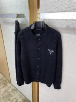 Prada Appliquéd Wool Cardigan Black - 图片 7