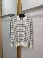 Miu Miu Striped Lapel Sweater White - 图片 5
