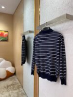 Miu Miu Striped Lapel Sweater Navy - 图片 4
