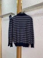 Miu Miu Striped Lapel Sweater Navy - 图片 6