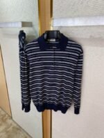 Miu Miu Striped Lapel Sweater Navy - 图片 7