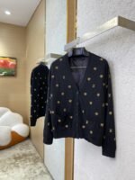 LV logo embroidered knitted wool cardigan - 图片 3