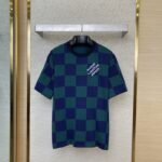 LV checkered jersey short-sleeved T-shirt