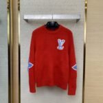 LV Appliqu??d Wool Pullover Red