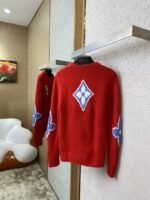 LV Appliqu??d Wool Pullover Red - 图片 4