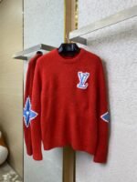 LV Appliqu??d Wool Pullover Red - 图片 5