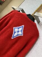 LV Appliqu??d Wool Pullover Red - 图片 8