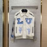 LV Bugs Bunny Leather Baseball Jersey Jacket Coat