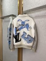 LV Bugs Bunny Leather Baseball Jersey Jacket Coat - 图片 6