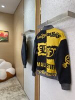 LV Patchwork Leather Baseball Jacket Coat - 图片 4