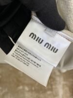 Miu Miu Monogrammed Logo Canvas Patchwork Leather Jacket Jacket - 图片 9