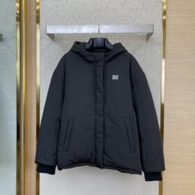 Miu Miu Logo Hooded Down Jacket