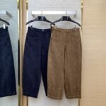 LV Turquoise Washed Denim Trousers Brown