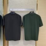 Gucci Embroidered Logo Round Neck Short Sleeve T-Shirt Green - 图片 2