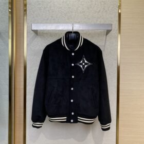 LV Hot Stamped Suede Jacket Coat
