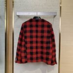 LV Check Turquoise Collarless Jacket Coat - 图片 2