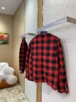 LV Check Turquoise Collarless Jacket Coat - 图片 4