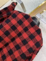 LV Check Turquoise Collarless Jacket Coat - 图片 8