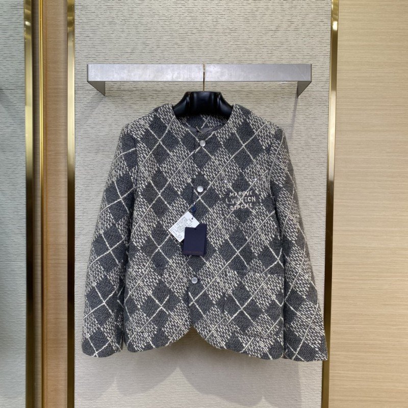 wsxc1740711900090_0.jpg LV diamond button down collarless blazer - 图片 1
