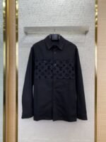 LV Cut-off Flocked Jacket Style Cotton Shirt