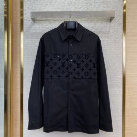 LV Cut-off Flocked Jacket Style Cotton Shirt