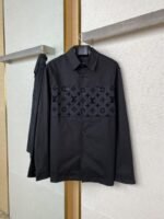 LV Cut-off Flocked Jacket Style Cotton Shirt - 图片 5