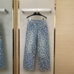 LV Colourful Checkerboard Print Denim Trousers