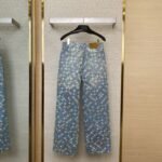 LV Colourful Checkerboard Print Denim Trousers - 图片 2