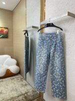 LV Colourful Checkerboard Print Denim Trousers - 图片 3