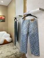 LV Colourful Checkerboard Print Denim Trousers - 图片 4
