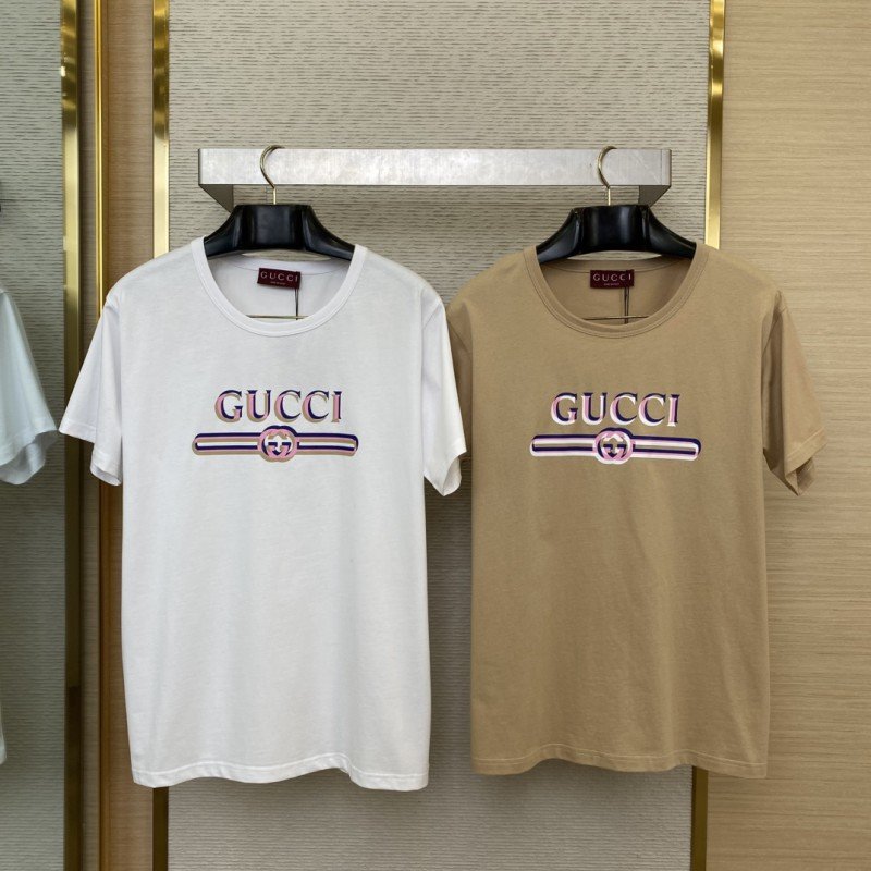 wsxc1740793281202_0-1.jpg Gucci Heavy Shadow Print Short Sleeve T-Shirt White - 图片 1