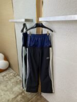 Balenciaga Double Layer Patchwork Double Loop Double Waist Side Five Barstrousersblack - 图片 7