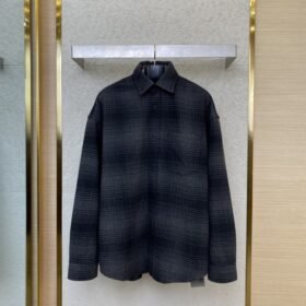 Balenciaga Letters Check Long Sleeve Shirt