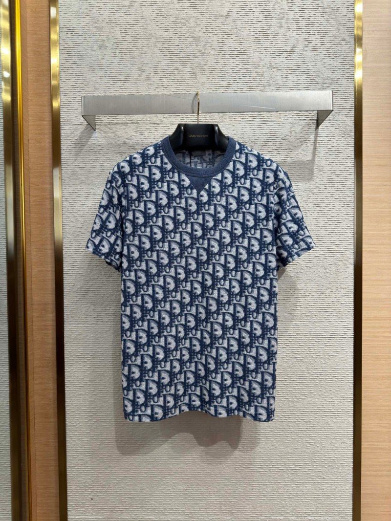 wsxc1740798485183_0.jpg Dior Jacquard All-Over Print Short Sleeve T-Shirt 1 - 图片 1