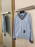 LV Cubic Window Flower Colour Block Pullover Sweater - 图片 5