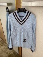 LV Cubic Window Flower Colour Block Pullover Sweater - 图片 6
